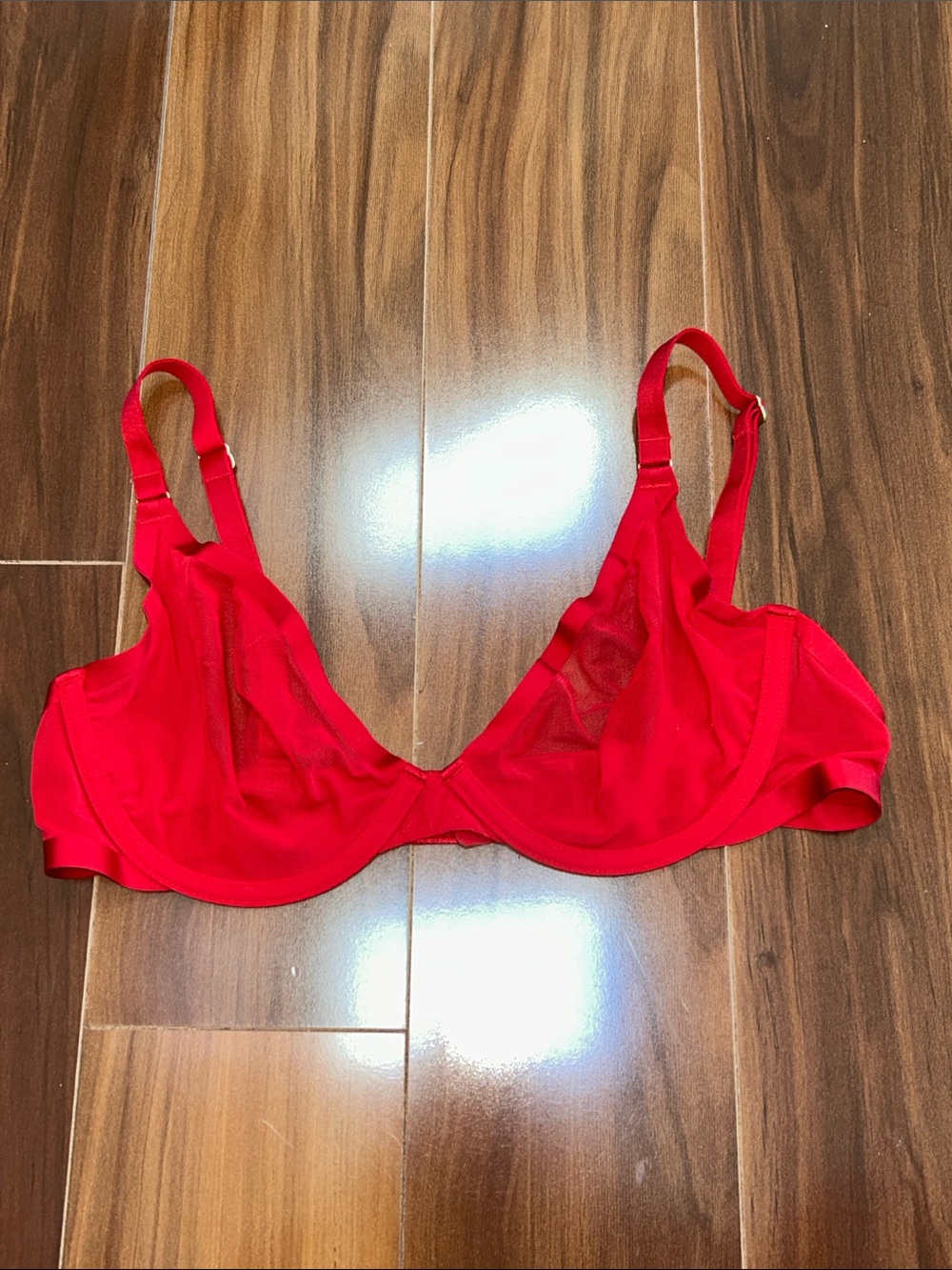 34C Cup the plunge red unlined bra